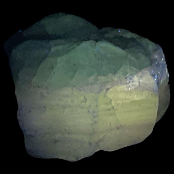 Milk Glass Blue Layered Art Glass Cullet Glowing Manganese Slag Glass #5GX32 - Picture 1 of 7